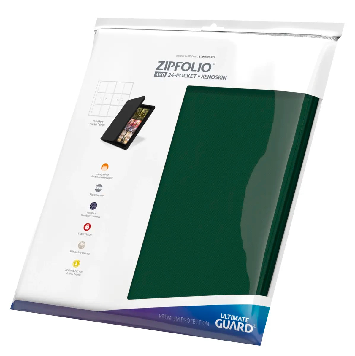 Zipfolio 480 24-Pocket Xenoskin - Green